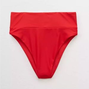 Red Aerie High Cut Cheeky Bikini Bottom